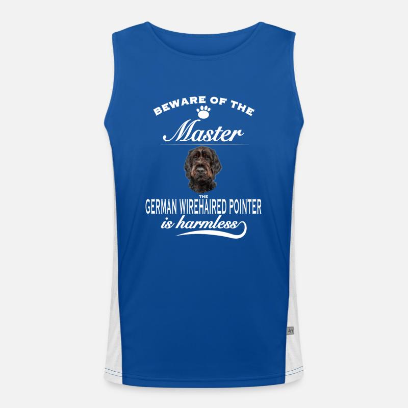 Beware of the master, German Wirehaired Pointer Funktionelles Kontrast-Tank Top für Männer 