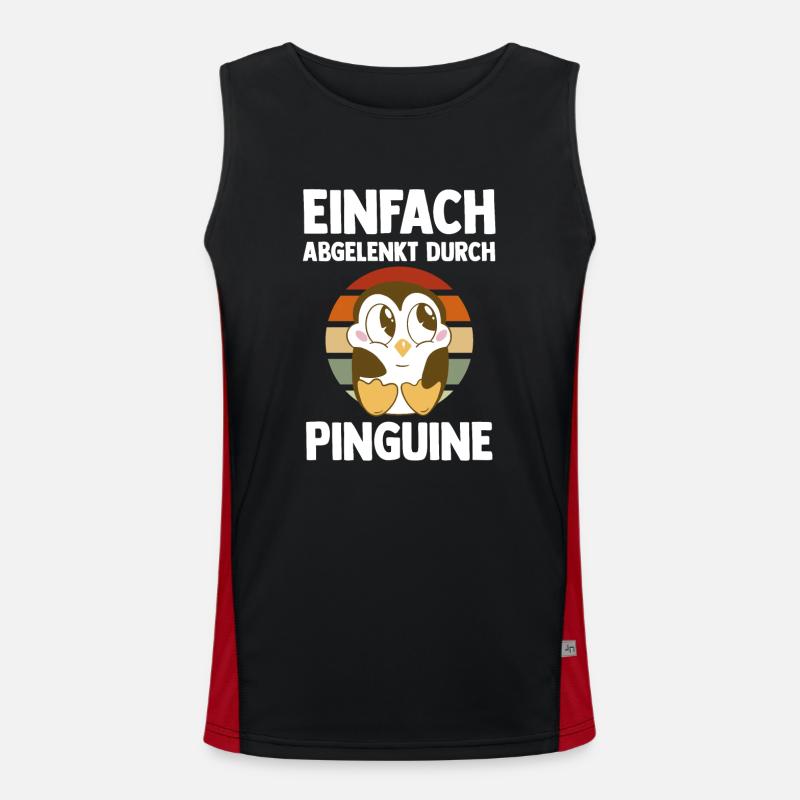 Tiermotiv Pinguin Funktionelles Kontrast-Tank Top für Männer 