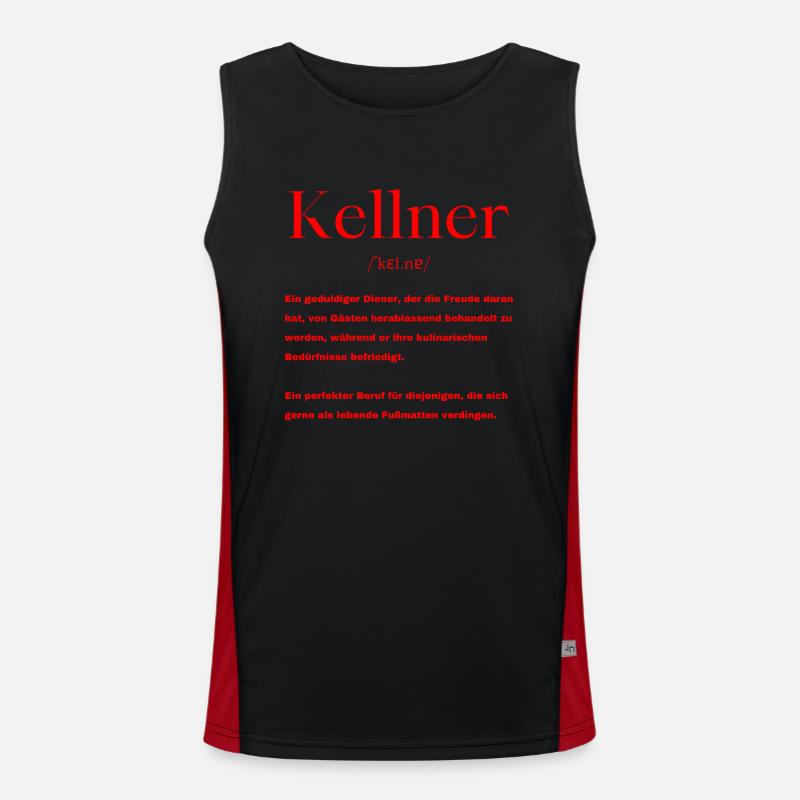 Kellner Definition Funktionelles Kontrast-Tank Top für Männer 