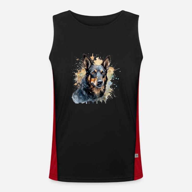 Australian Kelpie Funktionelles Kontrast-Tank Top für Männer 
