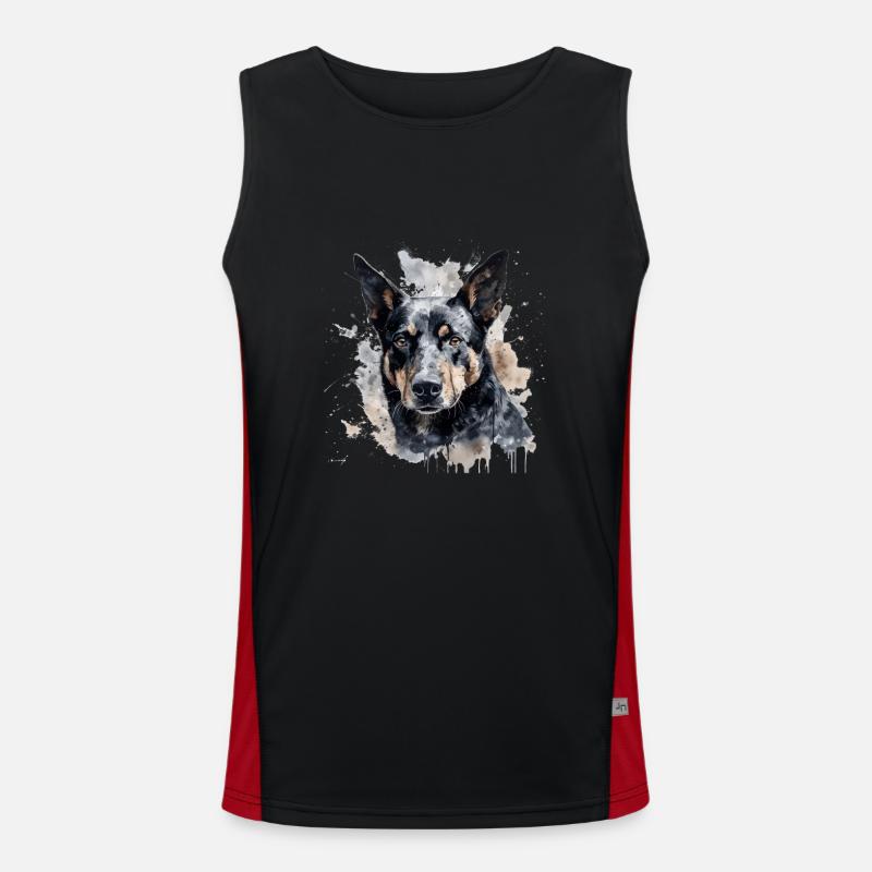 Australian Kelpie Funktionelles Kontrast-Tank Top für Männer 