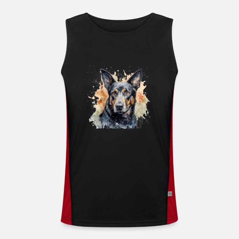 Australian Kelpie Funktionelles Kontrast-Tank Top für Männer 