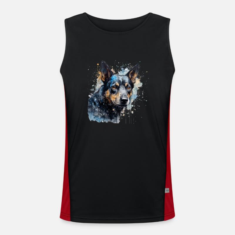 Australian Kelpie Funktionelles Kontrast-Tank Top für Männer 