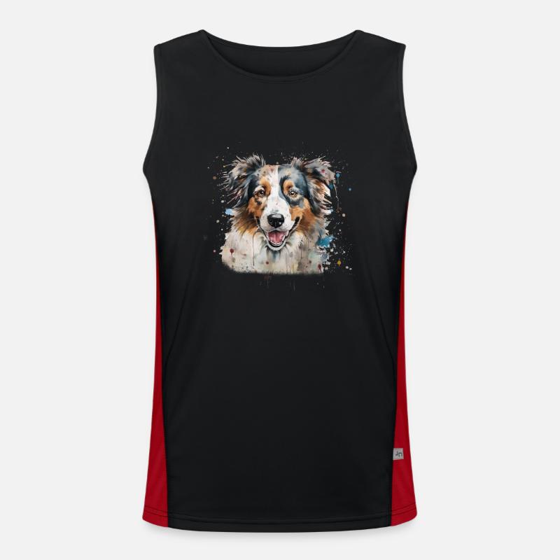 Australian Shepherd Men's Functional Contrast Tank Top 
