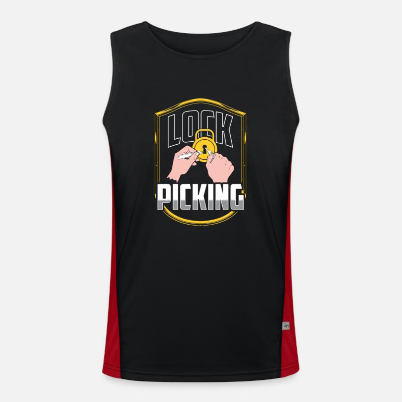 Lock Picking Knacken Schloss Knacker Lockpicking Funktionelles Kontrast-Tank Top für Männer 