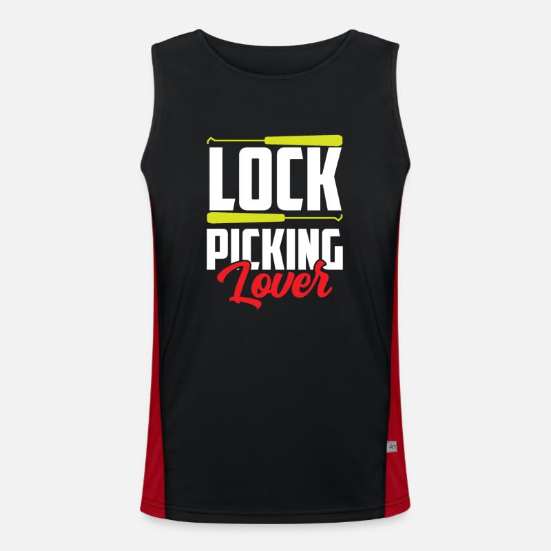Lock Picking Lover Cracker Cracking Lock Débardeur respirant contrasté Homme 