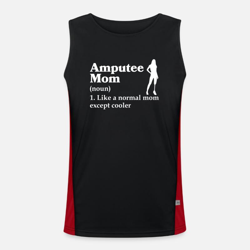 Amputated Leg Prosthesis Gift - Men's Functional Contrast Tank Top  - black/red
