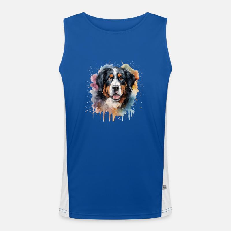 Bernese Mountain Dog Funktionelles Kontrast-Tank Top für Männer 