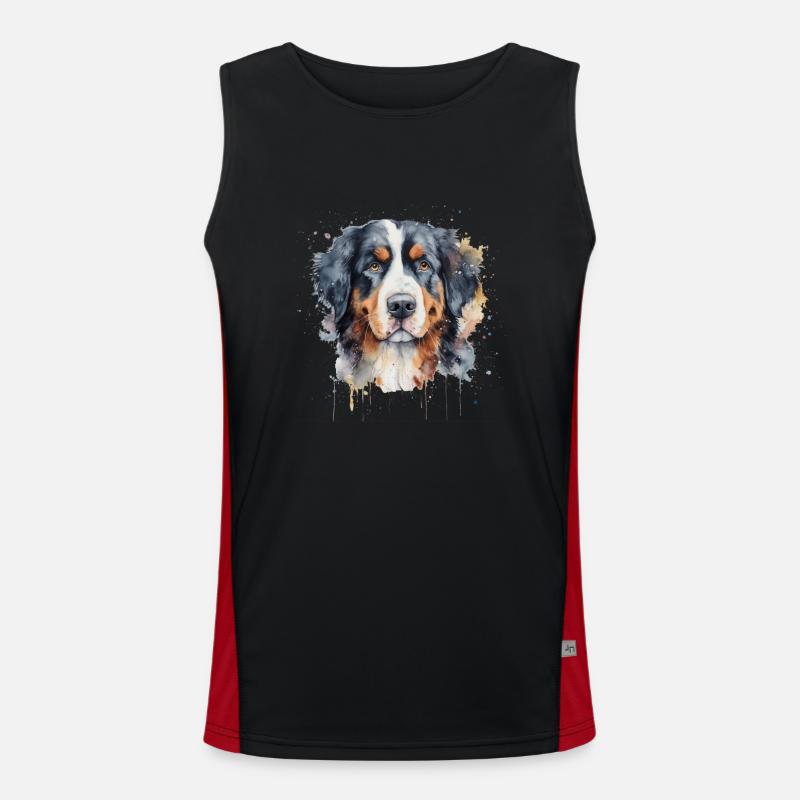Bernese Mountain Dog Funktionelles Kontrast-Tank Top für Männer 