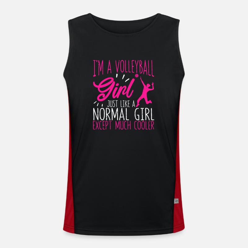 Ich bin ein Volleyballmädchen Lustiger Strandsport Funktionelles Kontrast-Tank Top für Männer 