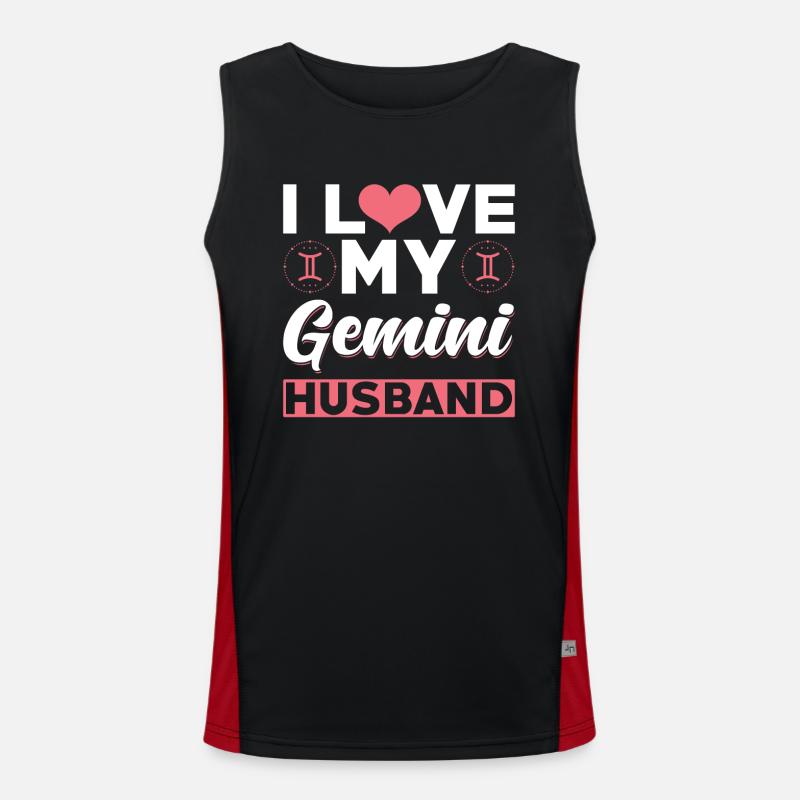 Ich Liebe meinen Zwillinge Ehemann Funktionelles Kontrast-Tank Top für Männer 