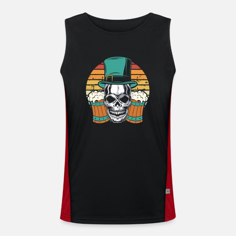 Irish Skull Retro Men's Functional Contrast Tank Top 