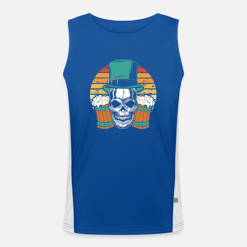 Irish Skull Retro Men's Functional Contrast Tank Top 