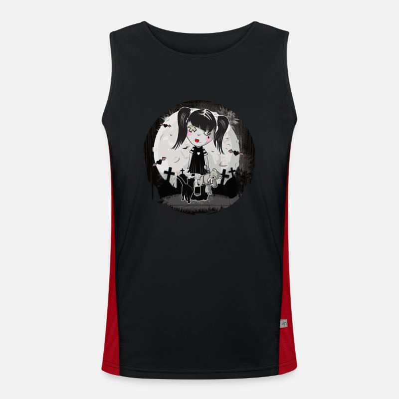 Gothic Emo Girl Geschenk Halloween Funktionelles Kontrast-Tank Top für Männer 