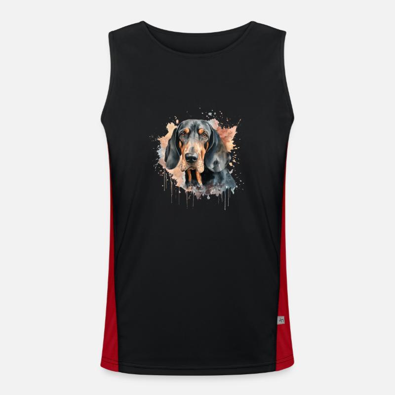 Black and Tan Coonhound Men's Functional Contrast Tank Top 