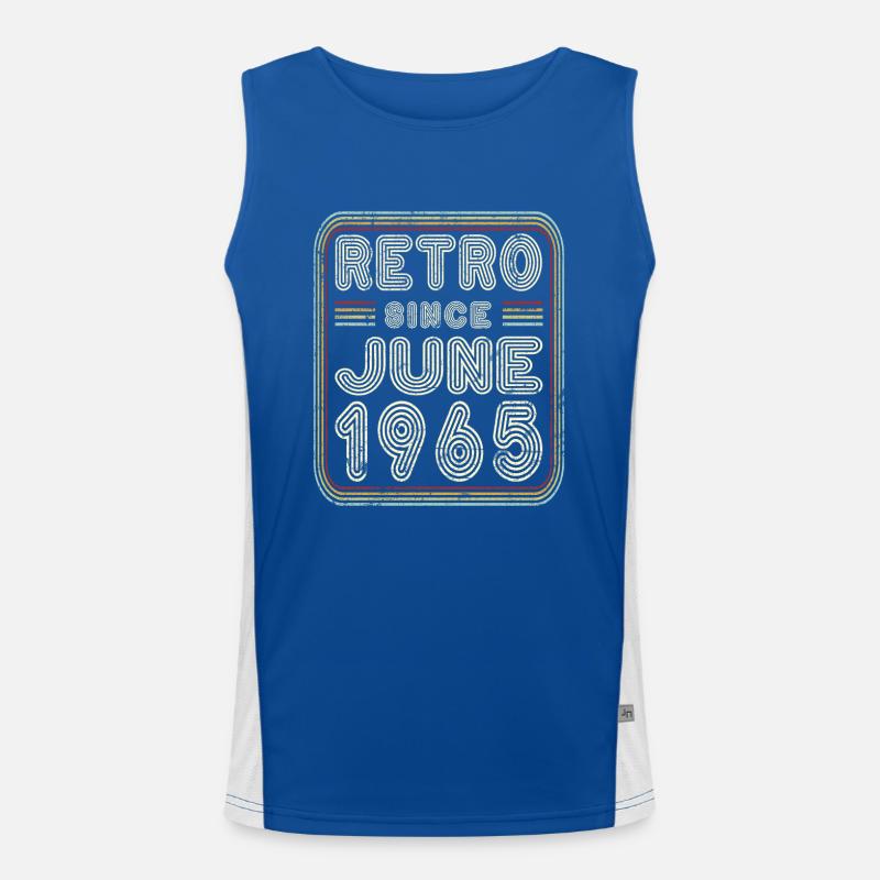 Geburtstag Juni 1965 Retro Geschenk Funktionelles Kontrast-Tank Top für Männer 