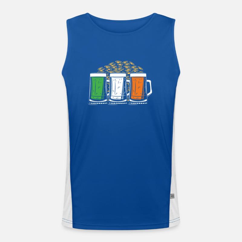 Irisches Bier Mit Gold Funktionelles Kontrast-Tank Top für Männer 