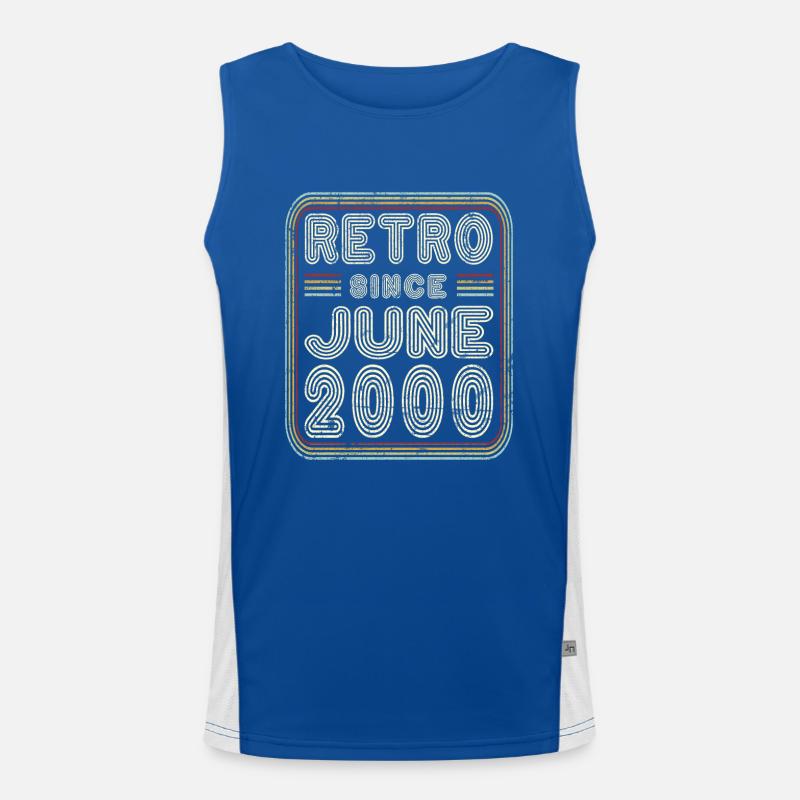 Geburtstag Juni 2000 Retro Geschenk Funktionelles Kontrast-Tank Top für Männer 