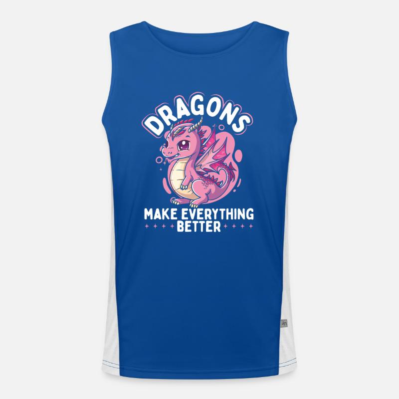 Drachen Machen Alles Besser Funktionelles Kontrast-Tank Top für Männer 