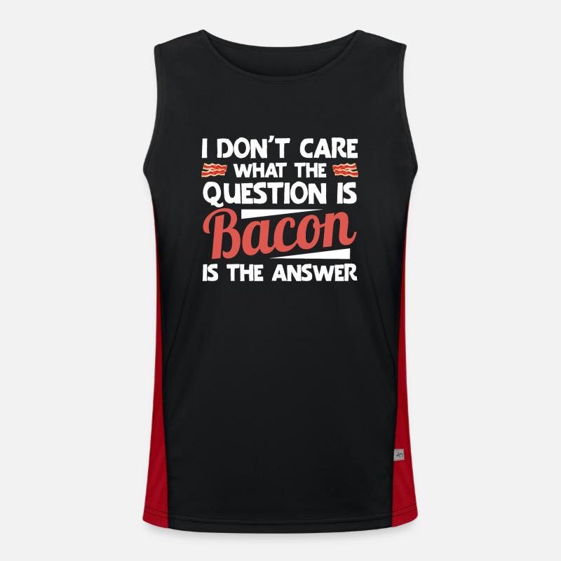 Bacon Geschenk Bacon Spruch Essen Speck Funktionelles Kontrast-Tank Top für Männer 