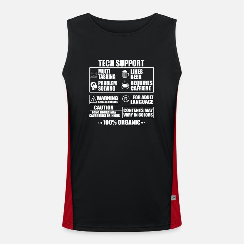 Tech Support Funktionelles Kontrast-Tank Top für Männer 