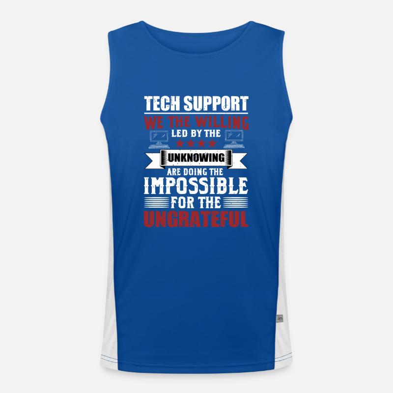 Funny Technical Support Sysadmin Humor Men's Functional Contrast Tank Top 