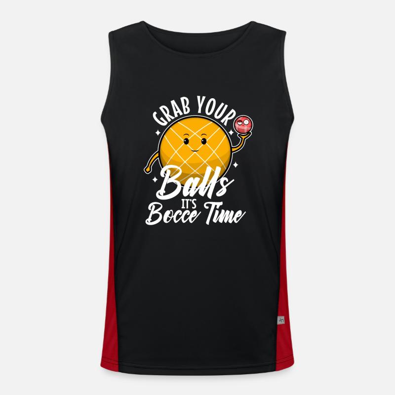Grab your balls its bocce time Funktionelles Kontrast-Tank Top für Männer 