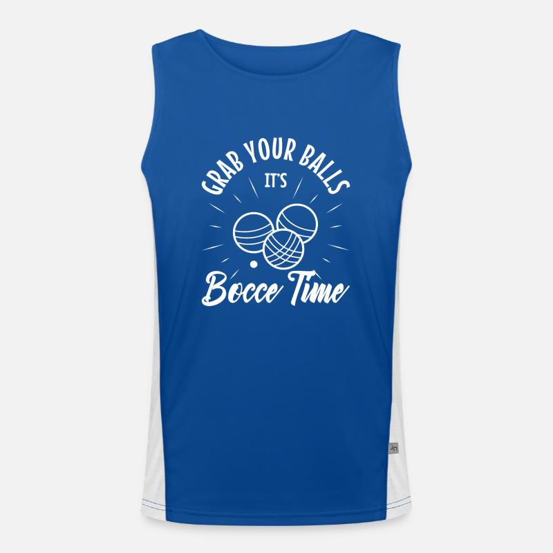 Grab your balls its bocce time Funktionelles Kontrast-Tank Top für Männer 