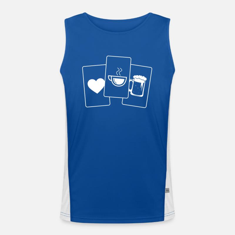 Herz - Bier - Kaffee - Funktionelles Kontrast-Tank Top für Männer 