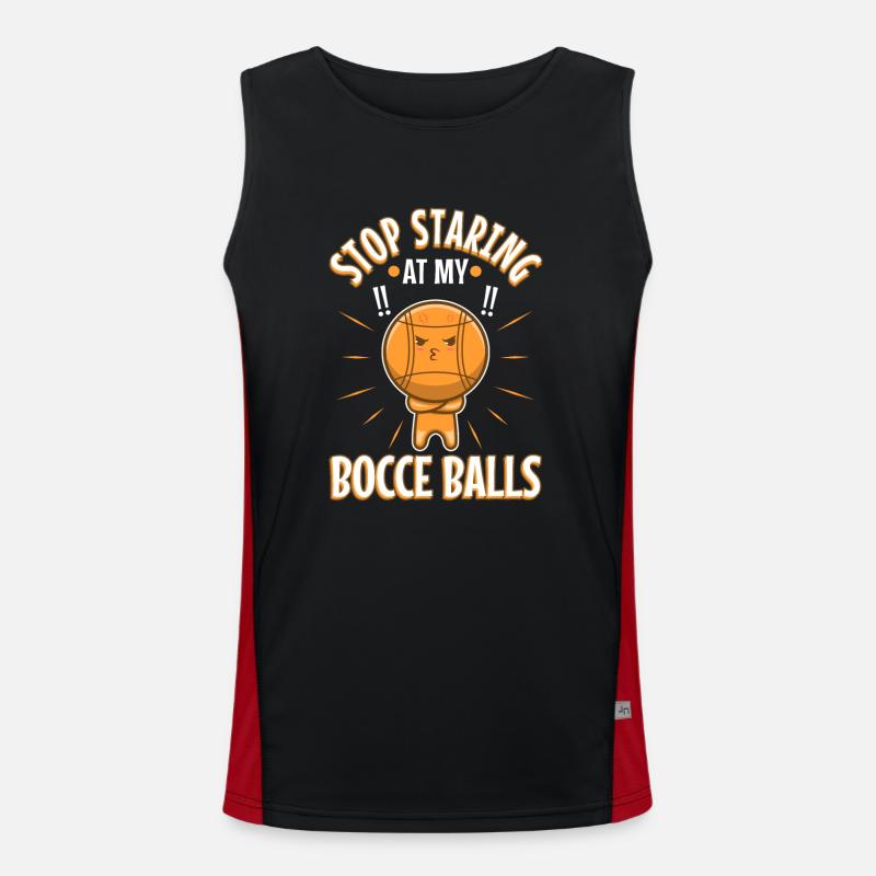 Arrête de regarder mes boules de pétanque Débardeur respirant contrasté Homme 