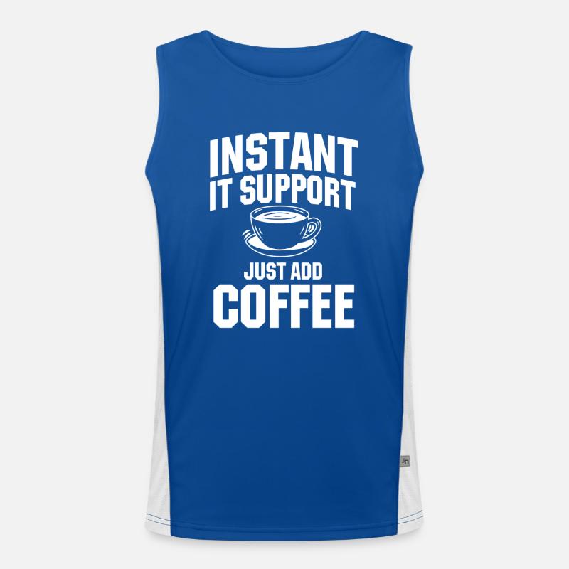 Sofortiger IT Support Kaffee Liebhaber Funktionelles Kontrast-Tank Top für Männer 