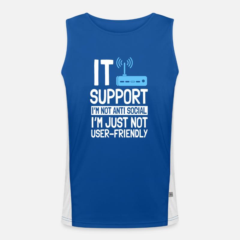 IT Support Computer Lovers Men's Functional Contrast Tank Top 