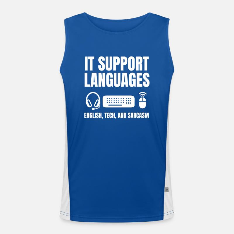 Sarkastisches IT Support Outfit Funktionelles Kontrast-Tank Top für Männer 