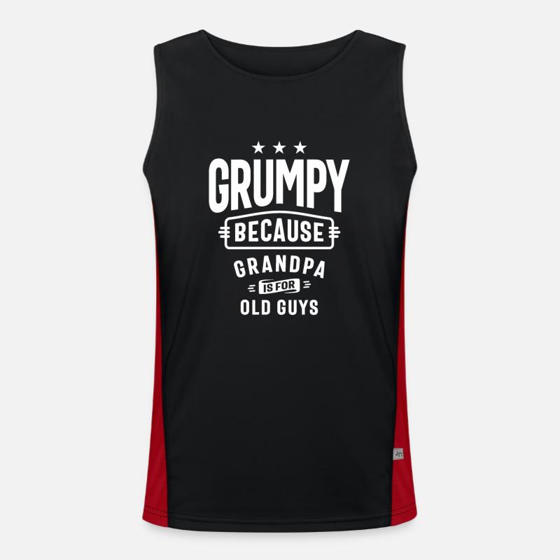 Grumpy Old Guy - Grandpa's Pride - Men's Functional Contrast Tank Top  - black/red