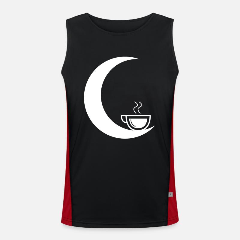 Mondsichel - Kaffee - Funktionelles Kontrast-Tank Top für Männer 