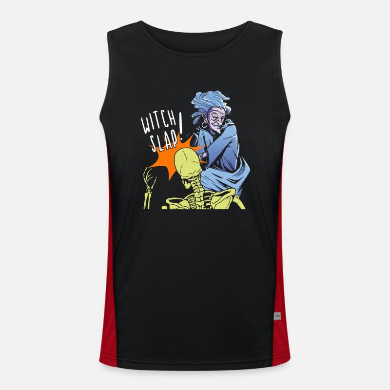 Witch Slap - Halloween Fun Funktionelles Kontrast-Tank Top für Männer 