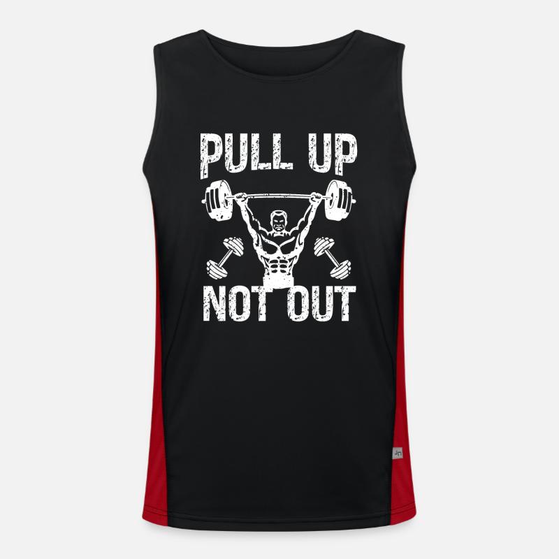 Pull up, don't pull out - - Men's Functional Contrast Tank Top - black/red
