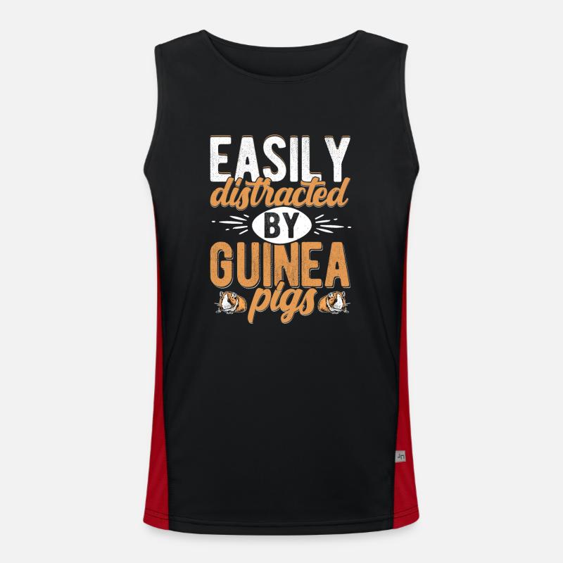 Easily Distracted By Guinea Pigs Cavy Lover Rodent Funktionelles Kontrast-Tank Top für Männer 