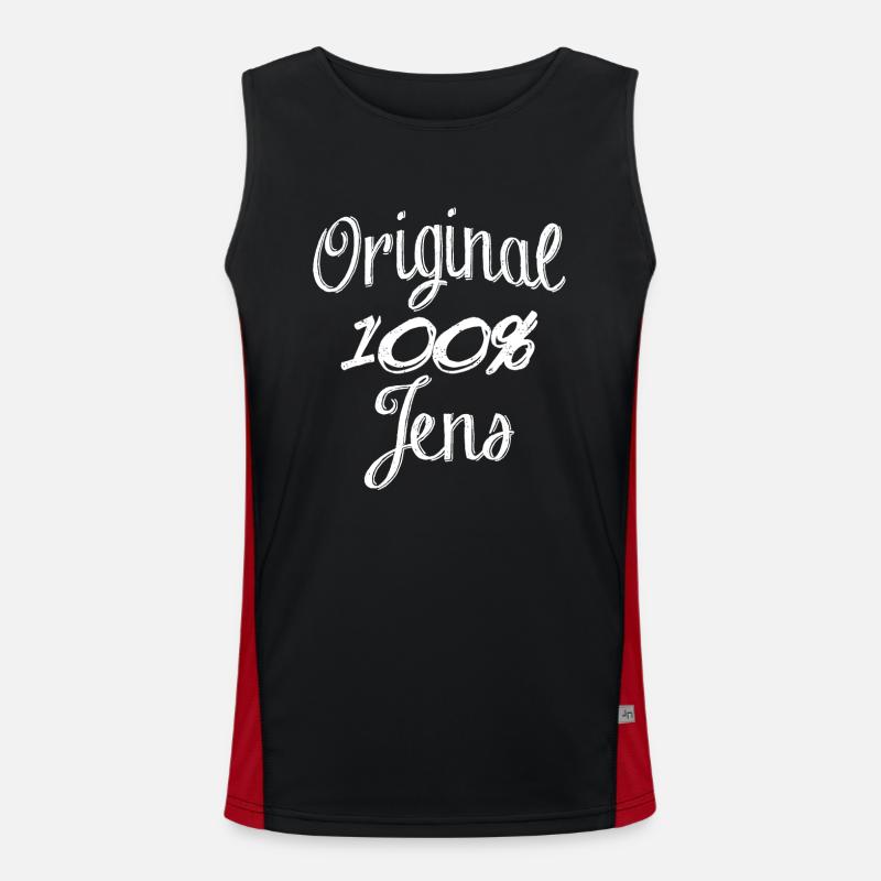 Original 100% Jens - Men's Functional Contrast Tank Top  - black/red