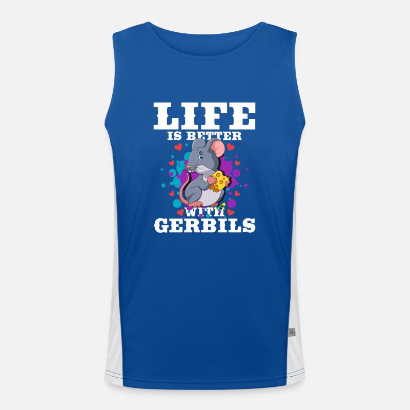 Gerbil Mouse Gift Men's Functional Contrast Tank Top 
