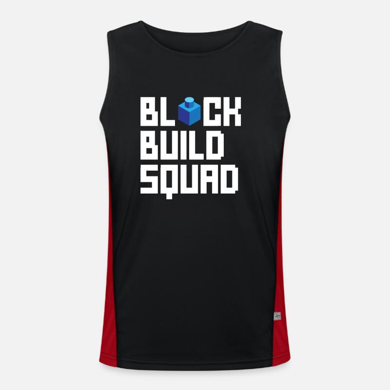 Blockgebäude-geburtstagsdesign Mit Bausteinen Funktionelles Kontrast-Tank Top für Männer 
