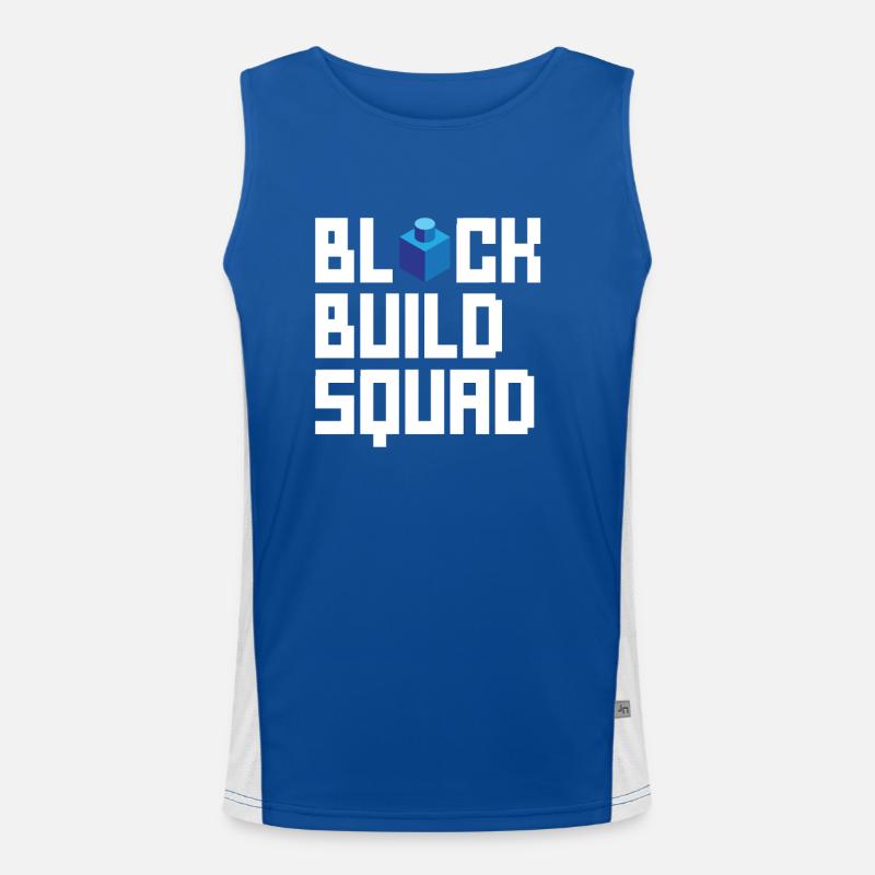 Blockgebäude-geburtstagsdesign Mit Bausteinen Funktionelles Kontrast-Tank Top für Männer 