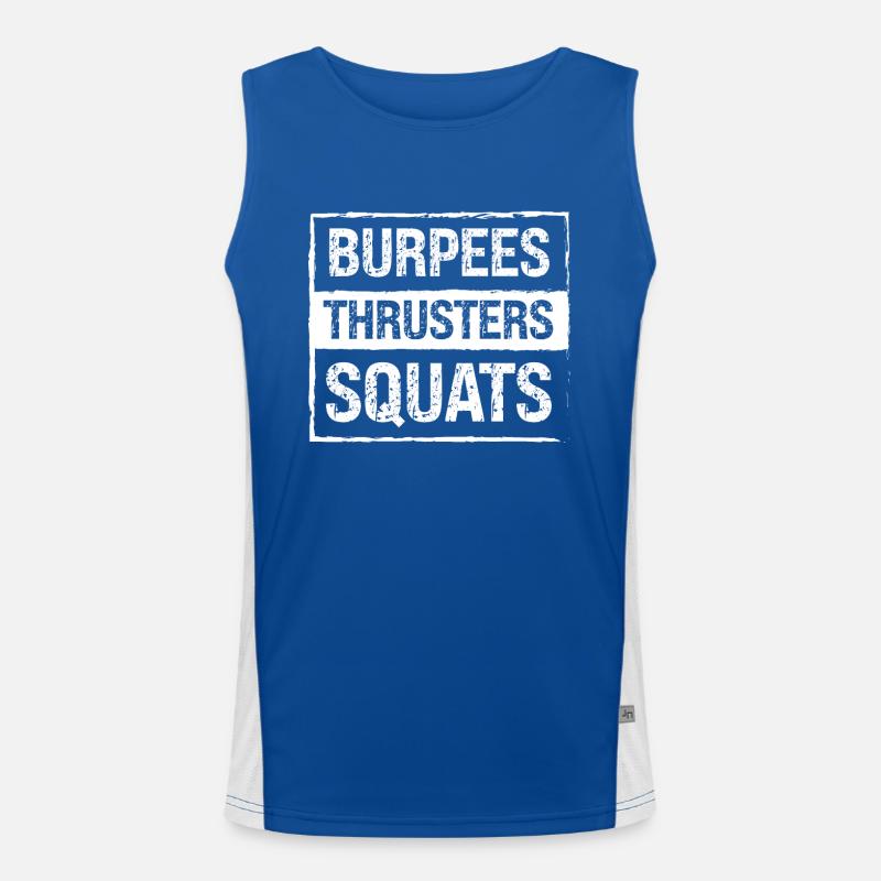 Burpees Thrusters Squats - Men's Functional Contrast Tank Top 