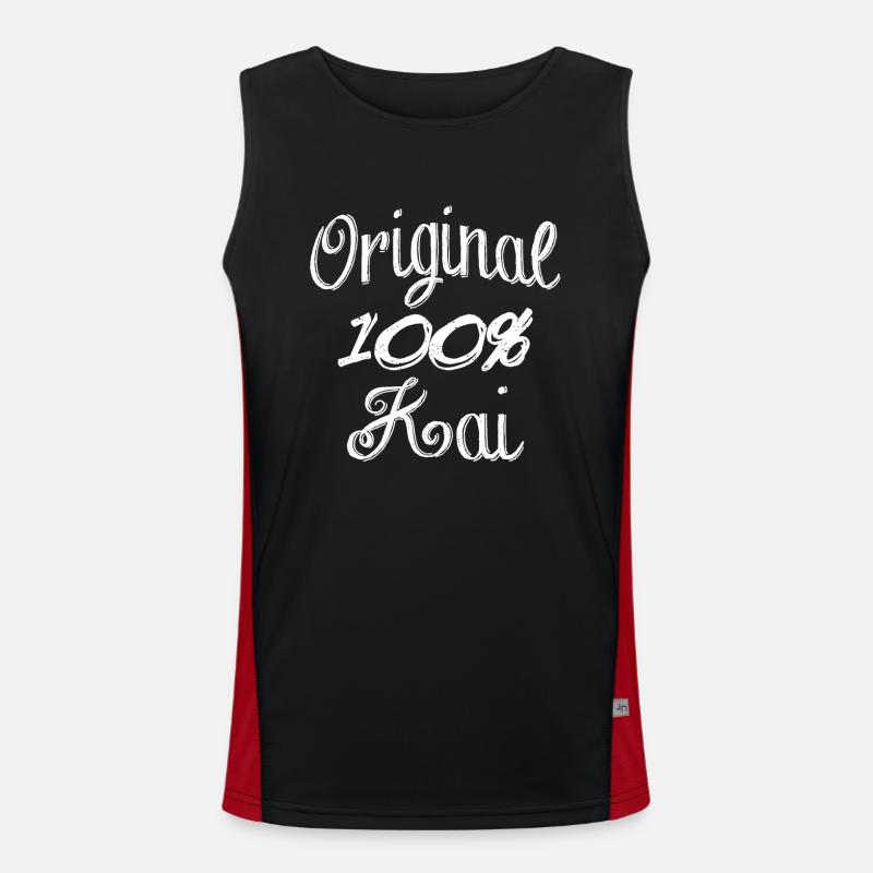 Original 100% Kai - Men's Functional Contrast Tank Top - black/red