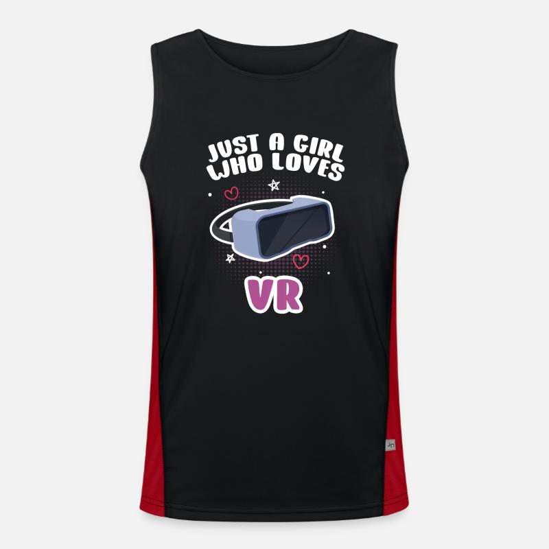 Virtual Reality VR Gift - Men's Functional Contrast Tank Top - black/red