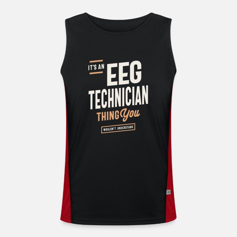 EEG Technician - Mindful Expertise - Men's Functional Contrast Tank Top  - black/red