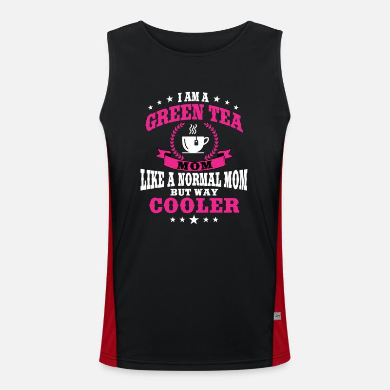 Lustiger Grüner Tee Mama Outfit Muttertag Funktionelles Kontrast-Tank Top für Männer 