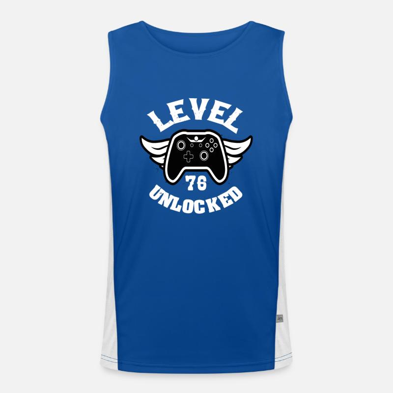 Level 76 Unlocked 76 Birthday Men's Functional Contrast Tank Top 