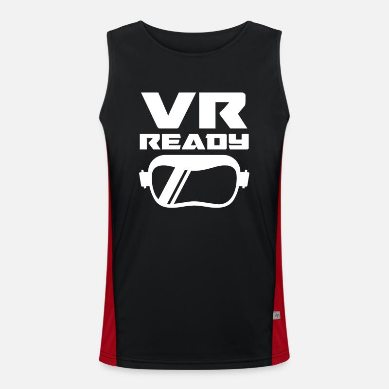 Virtual Reality VR Gift - Men's Functional Contrast Tank Top  - black/red