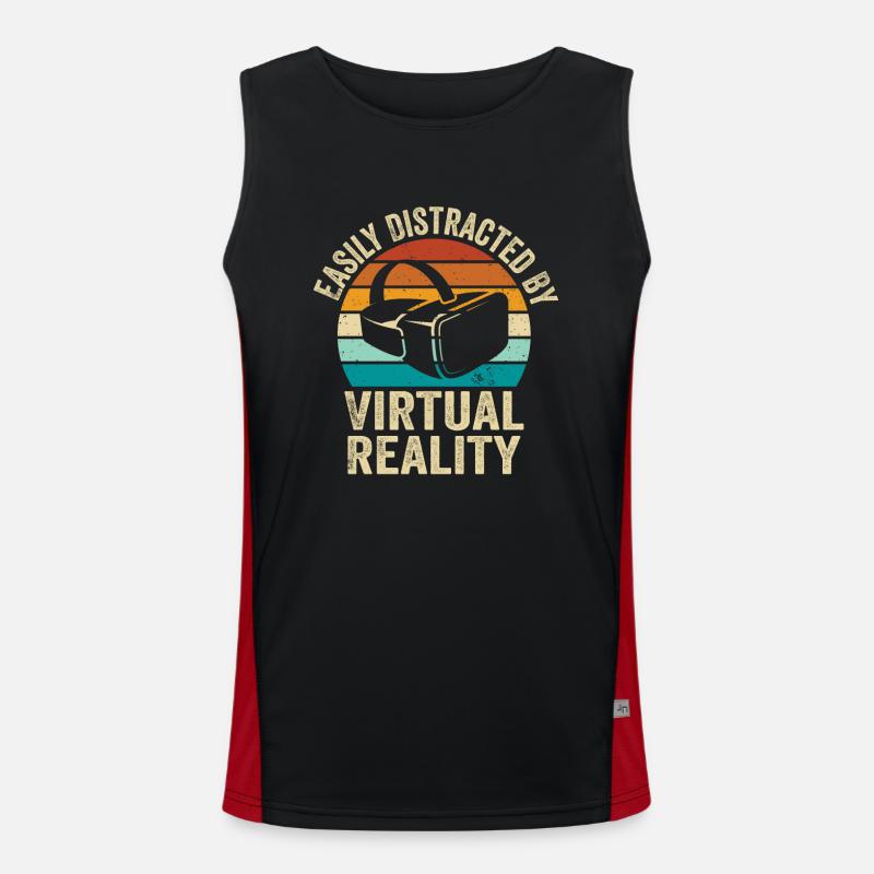 Virtual Reality VR Geschenk Funktionelles Kontrast-Tank Top für Männer 